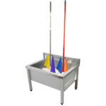 Madal valamu, mopihoidjad, roostevaba teras, 1 kauss, pritsmekaitse, 600x600x660mm, ruudukujulised jalad | Adexa SMSJYLR6060 - Image 2