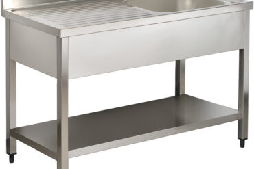 Kommertslopp Roostevaba teras 1 kauss Parempoolne alumine riiul Taustaplaat 1200mm Sügavus 600mm | Adexa THSTR126BR1