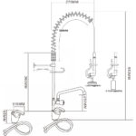 Eelloputusdush koos kraani ja tõstetava käepidemega, kinnitatav segistile Üks auk Topeltühendus Kõrgus 650mm Auk 22mm Roostevaba teras | Adexa 6801A08 - Image 2