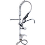 Eelloputusdush koos kraani ja tõstetava käepidemega, kinnitatav segistile Üks auk Topeltühendus Kõrgus 650mm Auk 22mm Roostevaba teras | Adexa 6801A08