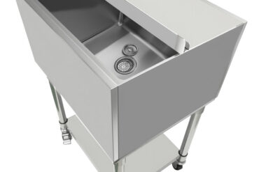 Kaubanduslik jääkast kahe plastikust aluse, rataste ja kaanega, roostevaba teras, 30 liitrit | Adexa CIBT1924C