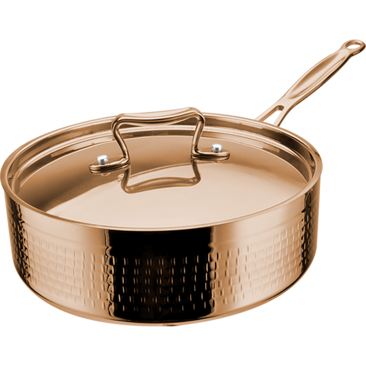 Vasardatud kastrul Kolmekihiline ⌀260x85mm 4 Vasardatud Pott Kolmekihiline ⌀220x75mm 2,8 liitrit Vask | Adexa C0311027C - Image 1