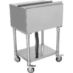 Kaubanduslik jääkast kahe plastikust aluse, rataste ja kaanega, roostevaba teras, 30 liitrit | Adexa CIBT1924C - Image 5