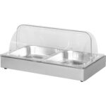 Kaanega vitriin 2xGN1/2 Roostevaba teras | Adexa CRD2