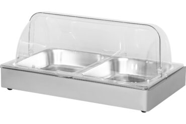 Kaanega vitriin 2xGN1/2 Roostevaba teras | Adexa CRD2