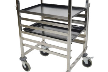 Pannikäru koos pealmise riiuliga 6x600x400mm kandikud Roostevaba teras 470x620x970mm Kihi kaugus 80mm | Adexa RT6406T