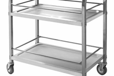 Serveerimiskäru Roostevaba teras 2 riiulit kaitseraamiga 950x500x950mm | Adexa SBT2A