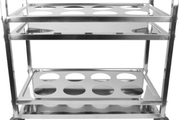 Serveerimiskäru Roostevaba teras 2 riiulit pudeliraamiga Ruuttorud 850x450x900mm | Adexa SCK2A