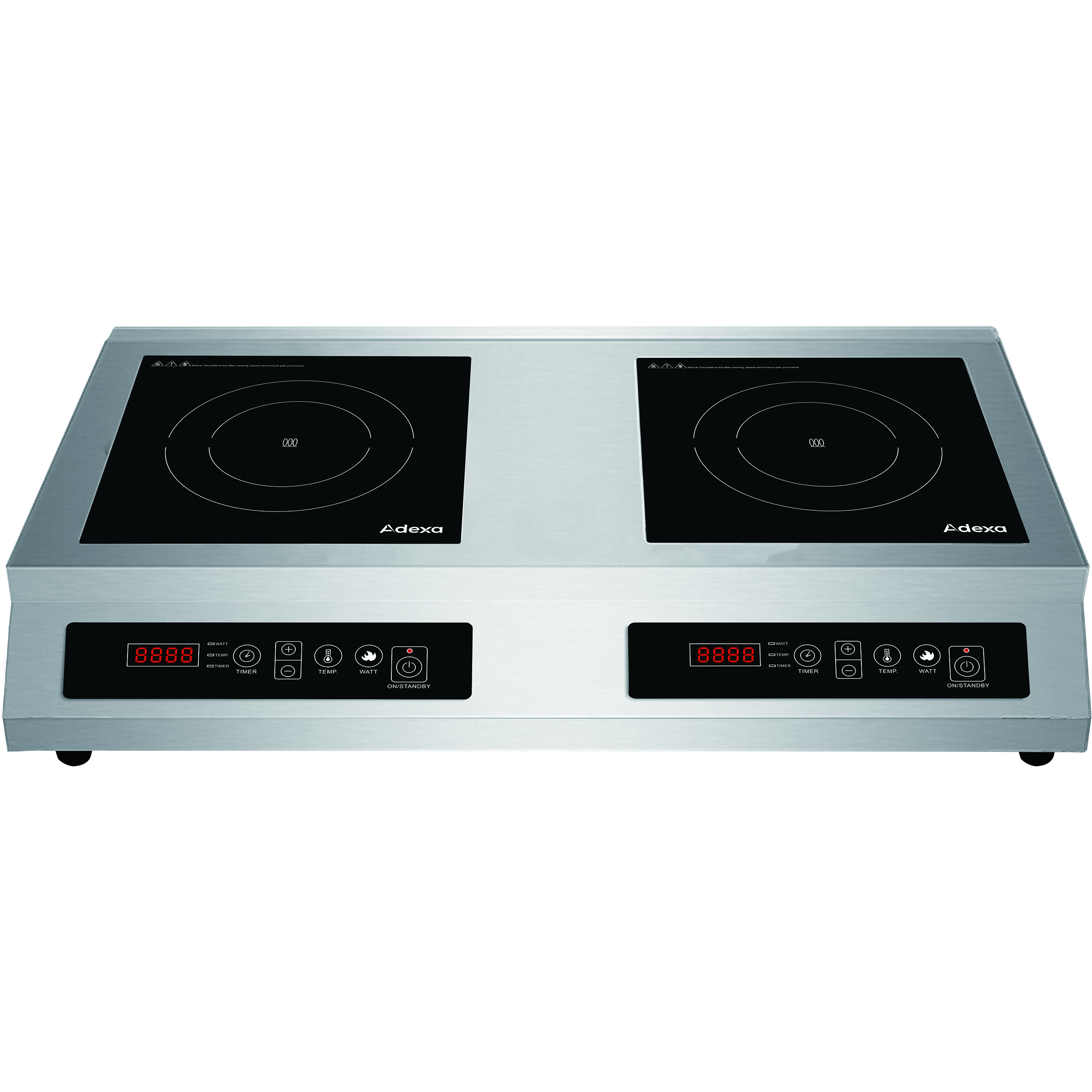 Kahepoolne kommertslik induktsioonpliit 2 x 3 Kahepoolne kommertslik induktsioonpliit 2 x 3,5 kW | Adexa CX002 - Image 1