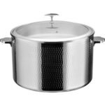 Serveerimis- ja soojenduspotiga klaaskaanega % Roostevabast terasest sisuga kolmekihiline haamerdatud pind ⌀320x210mm roostevaba viimistlus | Adexa E0312300