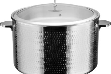 Serveerimis- ja soojenduspotiga klaaskaanega % Roostevabast terasest sisuga kolmekihiline haamerdatud pind ⌀320x210mm roostevaba viimistlus | Adexa E0312300