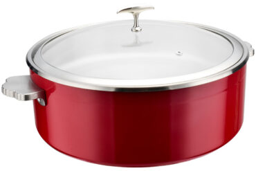 Serveerimis- ja kuumutusnõu klaaskaanega & keraamilise sisuga Kolmekihiline haamerdatud pind ⌀320x120mm Punane | Adexa E0912001M