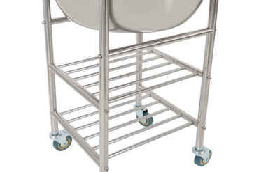 Roostevabast terasest segamiskausi käruga koos kausi ja 2 riiuliga 622x457x838mm | Adexa MBXS002