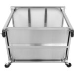 Kaubanduslik mobiilne töölaua ratastel roostevabast terasest alumise riiuli ja tagaservaga 1000x700x900mm | Adexa DWTC70100B - Image 7