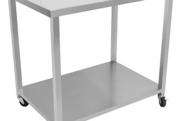 Kaubanduslik mobiilne töölaua ratastel, roostevabast terasest alumine riiul 1000x700x900mm | Adexa DWTC70100