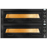 Premium pitsaahi 2 kambriga Mahutavus 12 x 35 cm pitsat Elektriline Must esipaneel | Adexa PEF105702SEB - Image 2