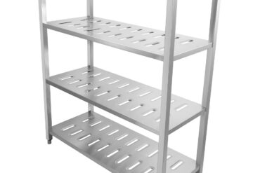 Roostevabast terasest riiulid Ruudukujulised jalad 4 riiulit avadega | Adexa QHSSP1205